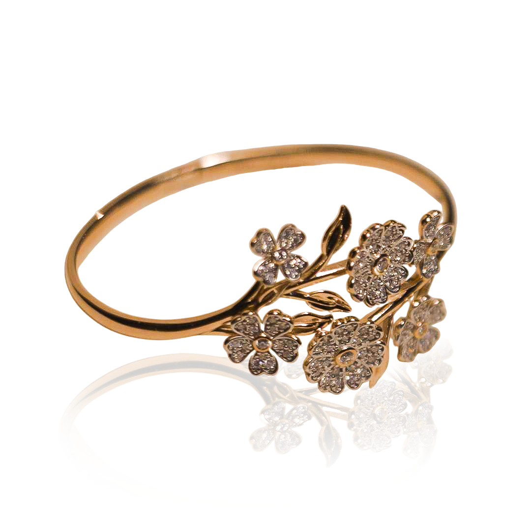 Bracelet Wild Flower en Or Jaune et Diamants 29.90 Gr / 18 k / 1.59 ct dvs1.
